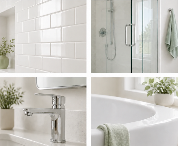 Bathroom surfaces cleaned with ELYMONT