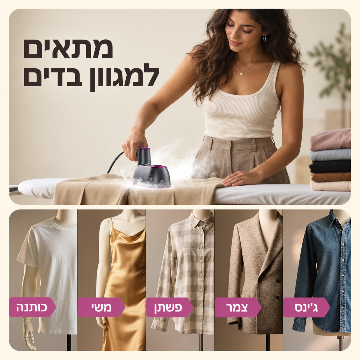 ELYMONT מגהץ אדים נייד לנסיעות